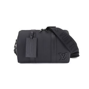 Louis Vuitton City Keepall Shoulder Bag Leather Black